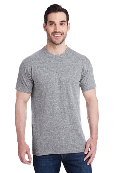 Bayside 5710 Mens USA Made Short Sleeve Crewneck T-Shirt Athletic Grey Model Front