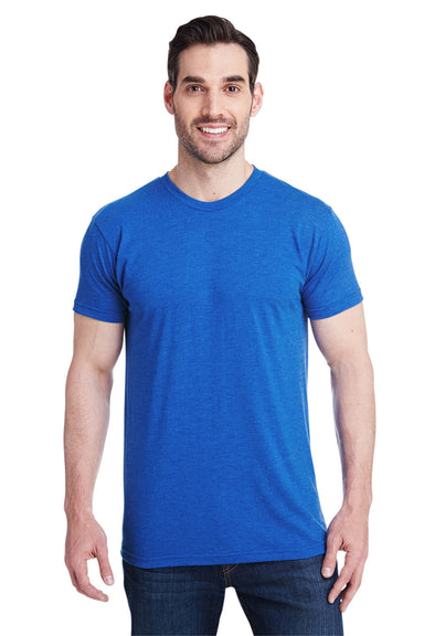 Bayside 5710 Mens USA Made Short Sleeve Crewneck T-Shirt Royal Blue Model Front