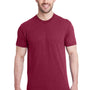 Bayside Mens USA Made Short Sleeve Crewneck T-Shirt - Burgundy