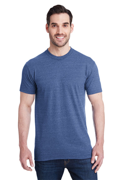 Bayside 5710 Mens USA Made Short Sleeve Crewneck T-Shirt Denim Blue Model Front