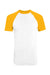 Augusta Sportswear 423 Mens Short Sleeve Crewneck T-Shirt White/Gold Model Flat Front