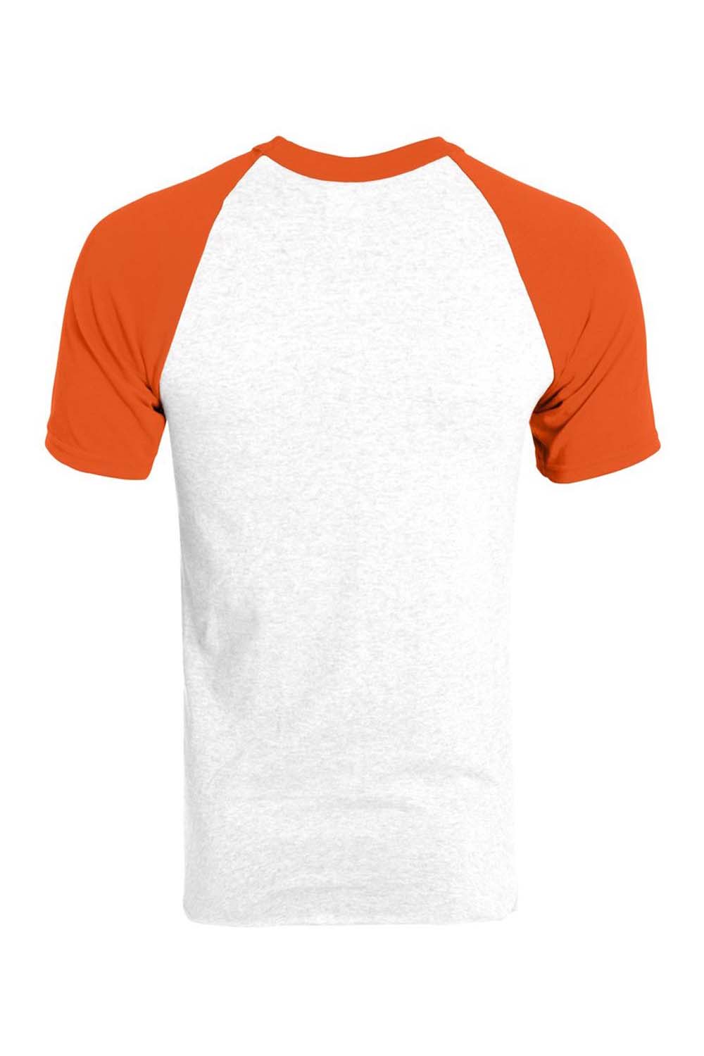 Augusta Sportswear 423 Mens Short Sleeve Crewneck T-Shirt White/Orange Model Flat Back