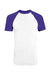 Augusta Sportswear 423 Mens Short Sleeve Crewneck T-Shirt White/Purple Model Flat Front