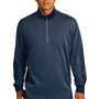 Nike Mens Dri-Fit Moisture Wicking 1/4 Zip Sweatshirt - Heather Navy Blue/Navy Blue