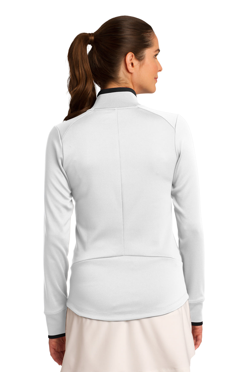 Nike 578674 Womens Dri-Fit Moisture Wicking 1/4 Zip Sweatshirt White/Black Model Back