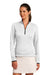 Nike 578674 Womens Dri-Fit Moisture Wicking 1/4 Zip Sweatshirt White/Black Model Front