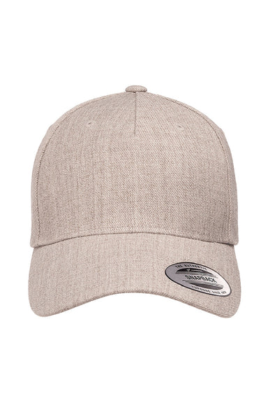 Yupoong Hats 5789M Mens Premium Snapback Hat Heather Grey Flat Front