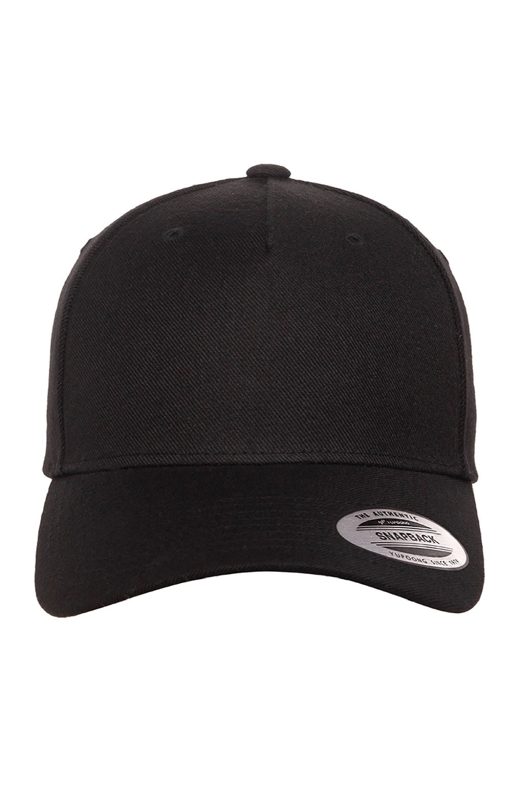 Yupoong Hats 5789M Mens Premium Snapback Hat Black Flat Front