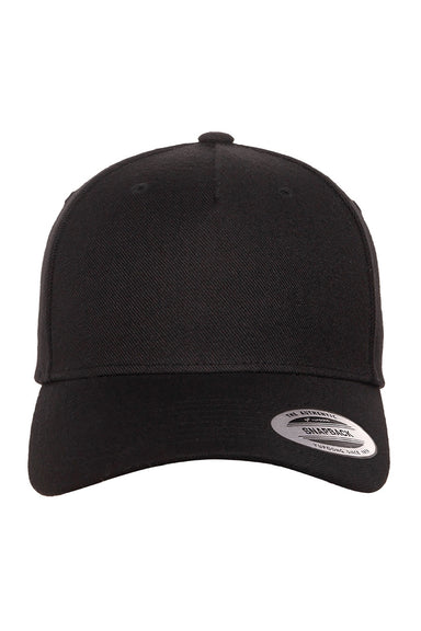 Yupoong Hats 5789M Mens Premium Snapback Hat Black Flat Front