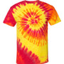 Dyenomite Mens Spiral Tie Dyed Short Sleeve Crewneck T-Shirt - Inferno - NEW