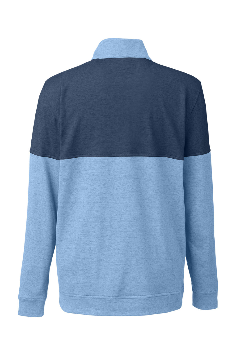 Puma 595803 Mens Cloudspun Moisture Wicking Warm Up 1/4 Zip Sweatshirt Bell Blue/Dark Denim Blue Flat Back