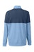 Puma 595803 Mens Cloudspun Moisture Wicking Warm Up 1/4 Zip Sweatshirt Bell Blue/Dark Denim Blue Flat Back