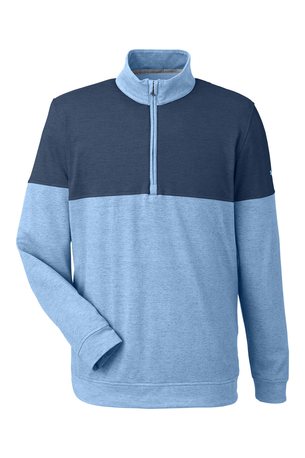 Puma 595803 Mens Cloudspun Moisture Wicking Warm Up 1/4 Zip Sweatshirt Bell Blue/Dark Denim Blue Flat Front