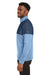 Puma 595803 Mens Cloudspun Moisture Wicking Warm Up 1/4 Zip Sweatshirt Bell Blue/Dark Denim Blue Model Side