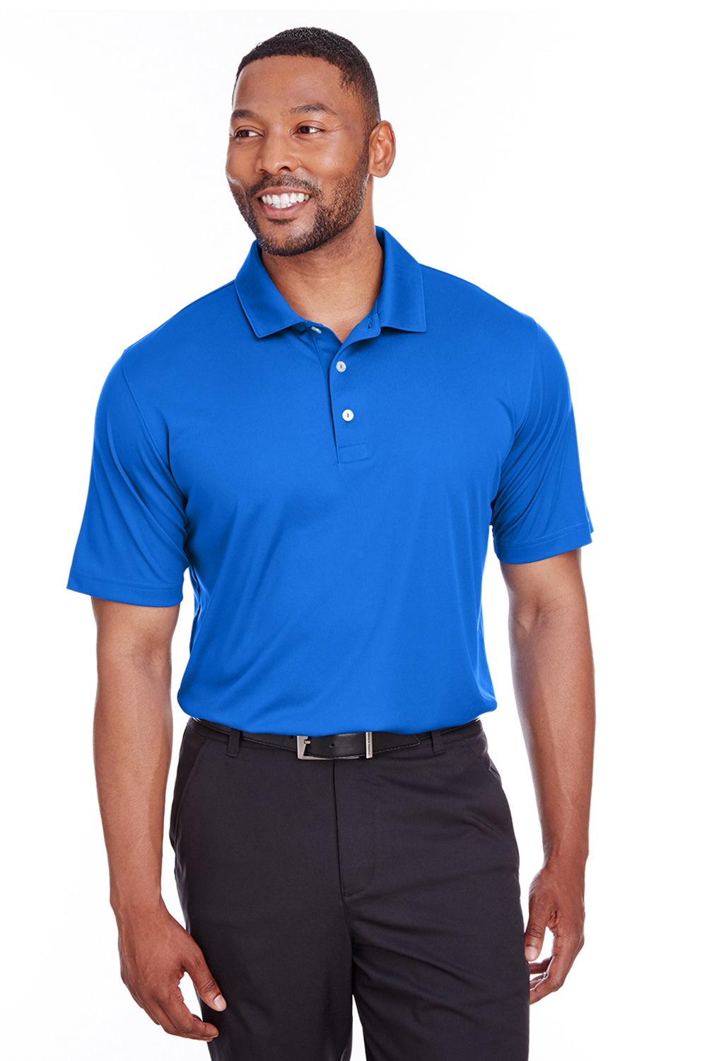 Puma 596799 Mens Icon Performance Moisture Wicking Short Sleeve Polo Shirt Lapis Blue Model Front