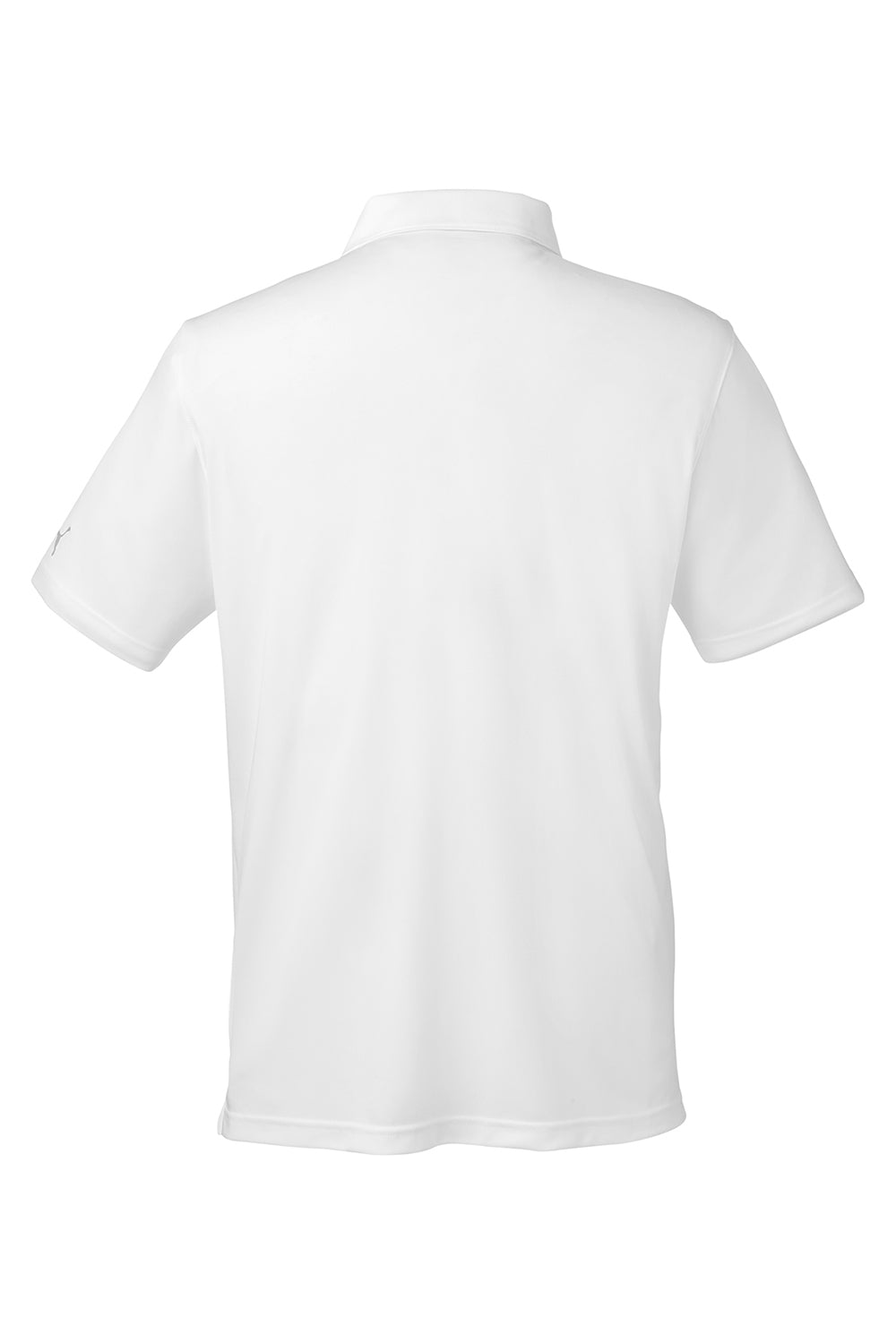 Puma 596799 Mens Icon Performance Moisture Wicking Short Sleeve Polo Shirt Bright White Flat Back