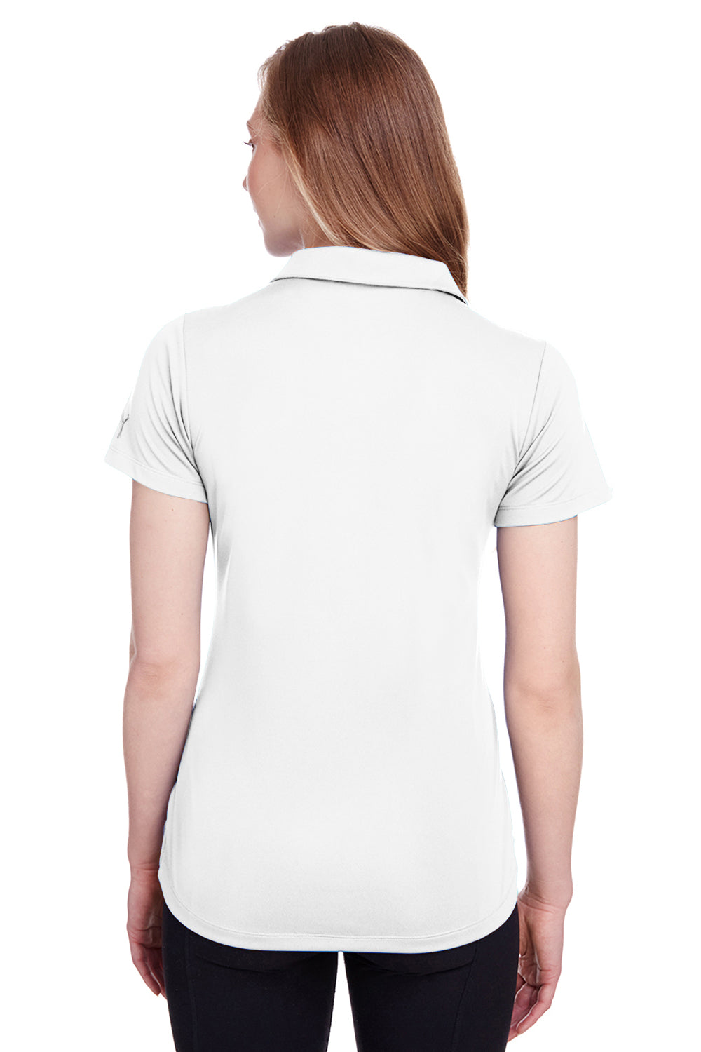 Puma 596800 Womens Icon Performance Moisture Wicking Short Sleeve Polo Shirt Bright White Model Back