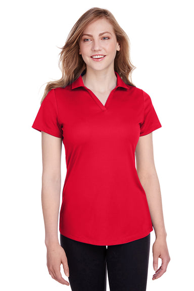 Puma 596800 Womens Icon Performance Moisture Wicking Short Sleeve Polo Shirt High Risk Red Model Front