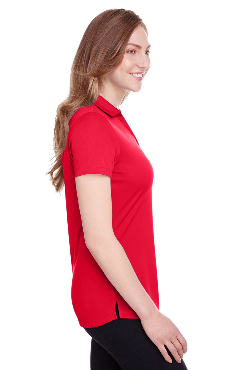 Puma 596800 Womens Icon Performance Moisture Wicking Short Sleeve Polo Shirt High Risk Red Model 3q