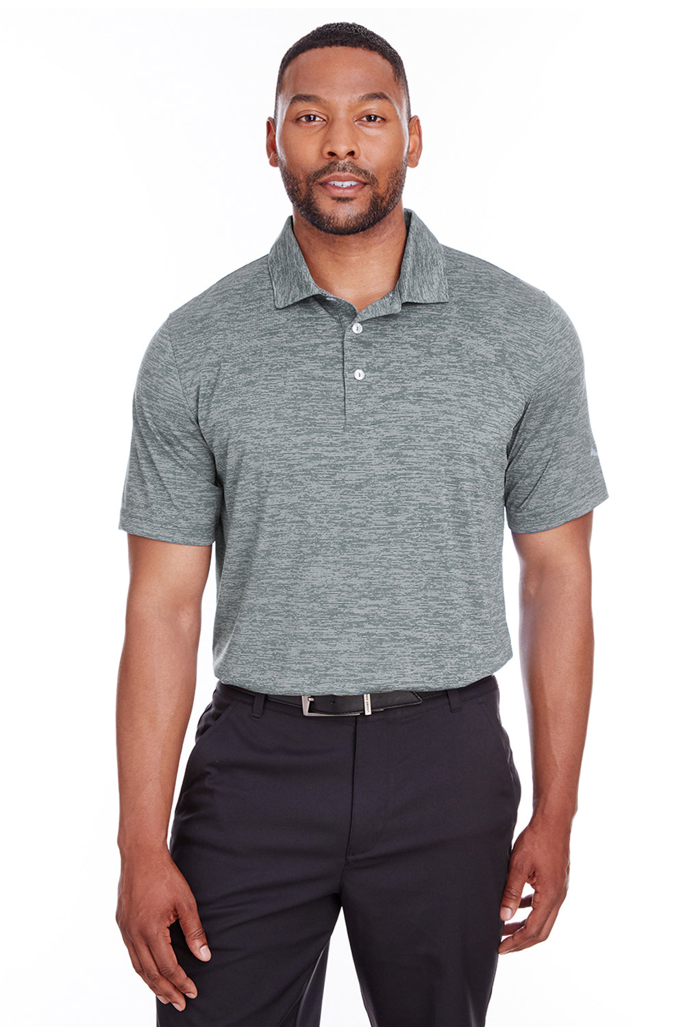 Puma 596801 Mens Icon Performance Moisture Wicking Short Sleeve Polo Shirt Quiet Shade Grey Model Front
