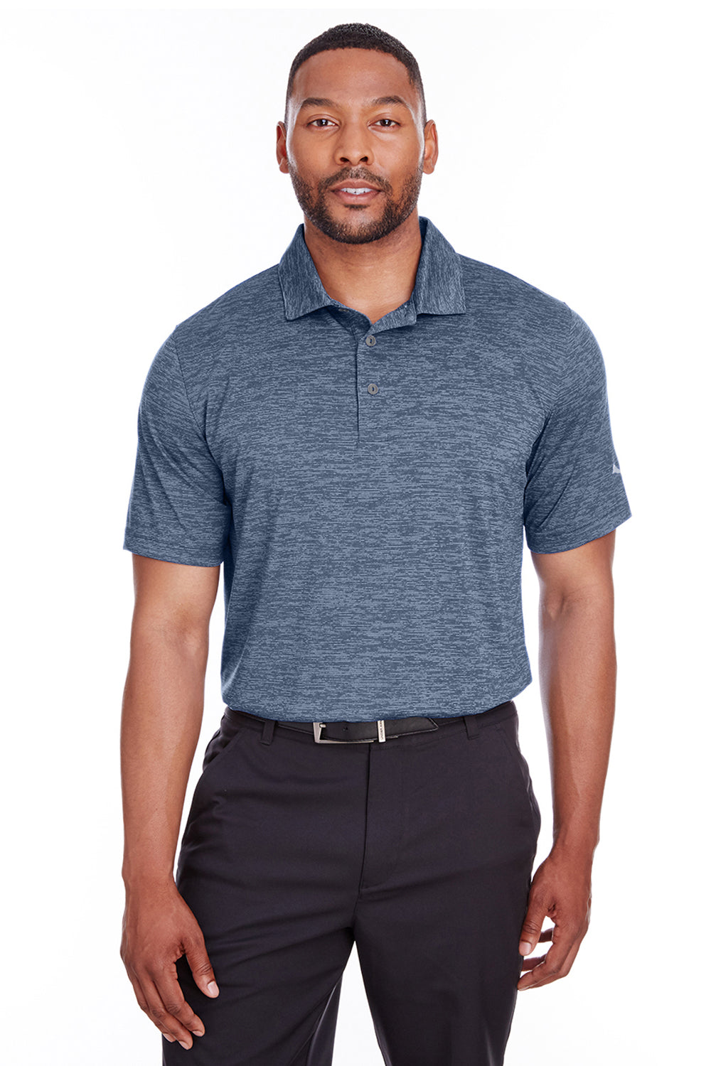 Puma 596801 Mens Icon Performance Moisture Wicking Short Sleeve Polo Shirt Peacoat Blue Model Front