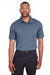 Puma 596801 Mens Icon Performance Moisture Wicking Short Sleeve Polo Shirt Peacoat Blue Model Front