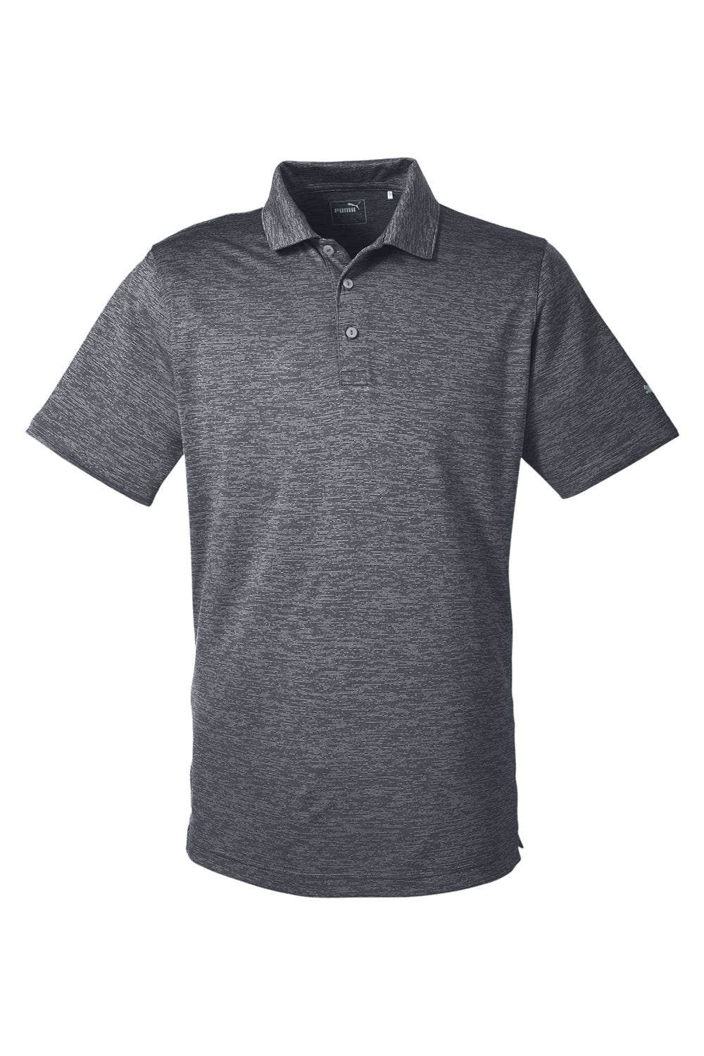 Puma 596801 Mens Icon Performance Moisture Wicking Short Sleeve Polo Shirt Black Flat Front