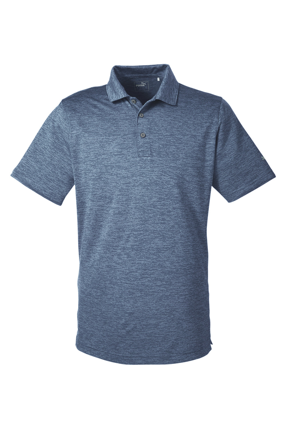 Puma 596801 Mens Icon Performance Moisture Wicking Short Sleeve Polo Shirt Peacoat Blue Flat Front