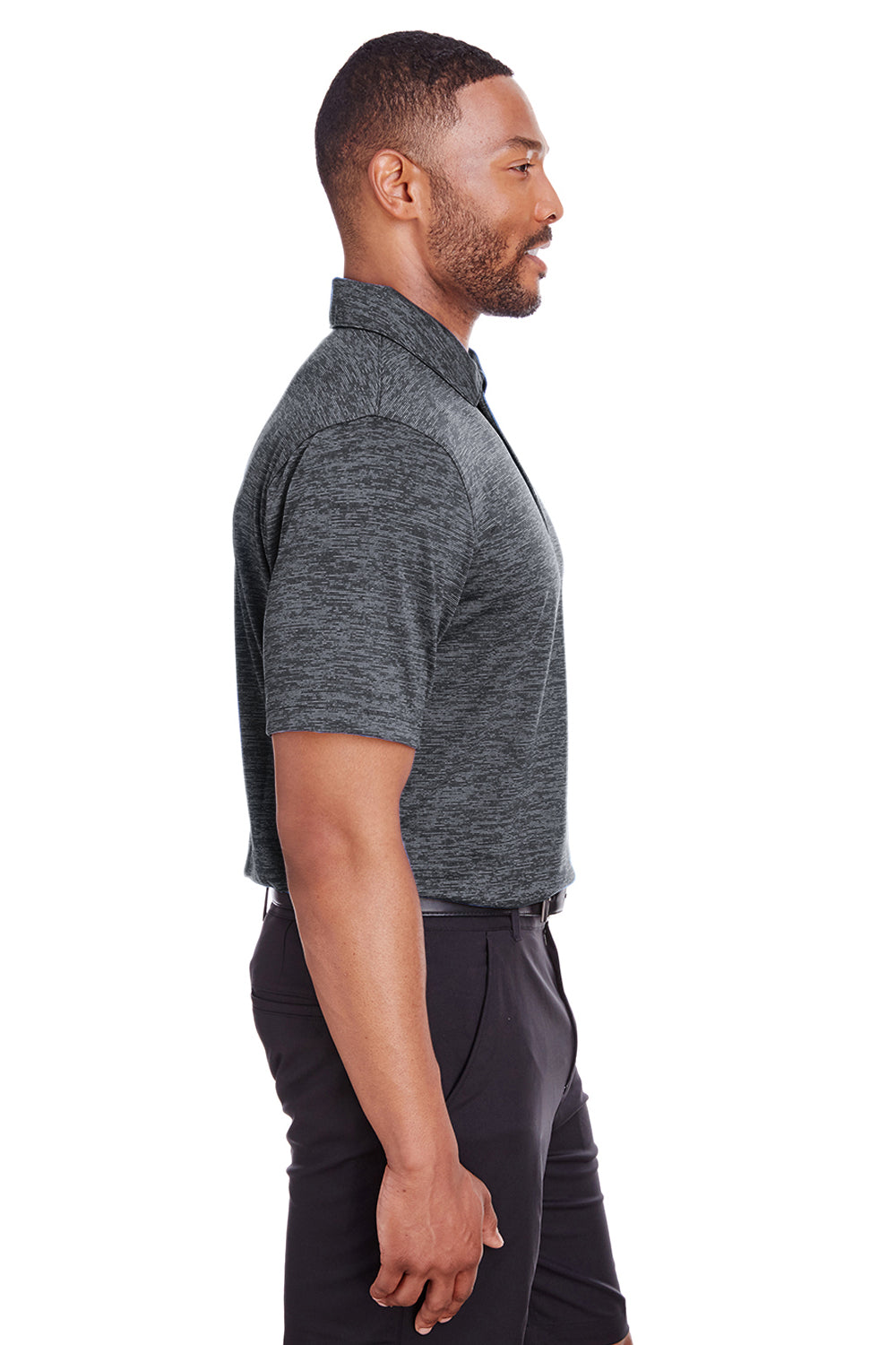 Puma 596801 Mens Icon Performance Moisture Wicking Short Sleeve Polo Shirt Black Model 3q