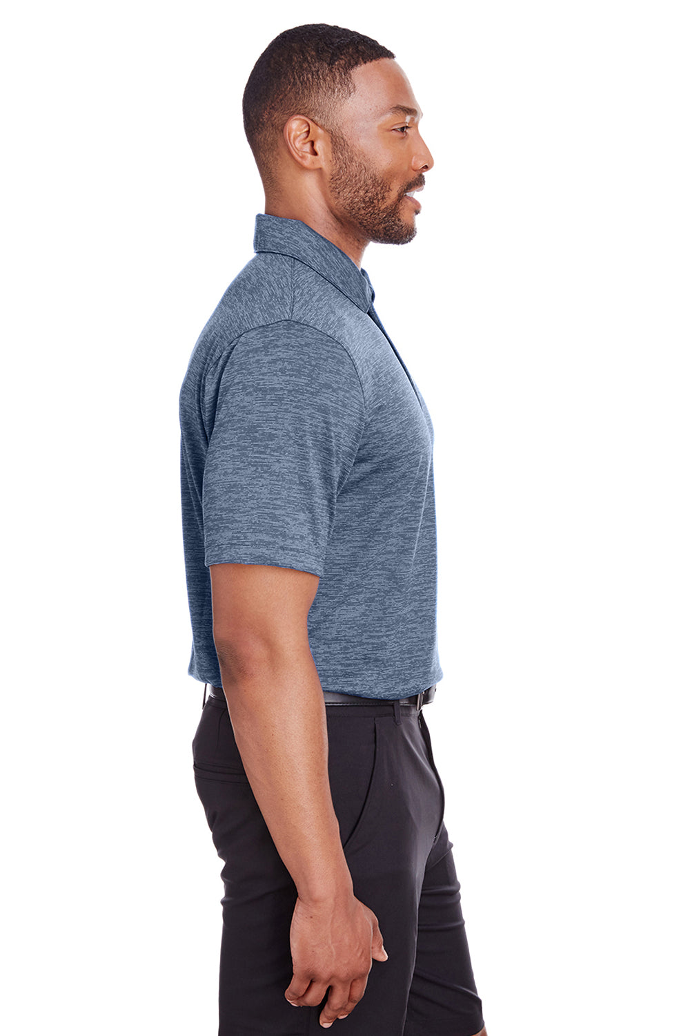 Puma 596801 Mens Icon Performance Moisture Wicking Short Sleeve Polo Shirt Peacoat Blue Model 3q