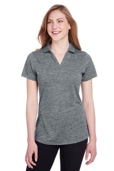 Puma 596802 Womens Icon Performance Moisture Wicking Short Sleeve Polo Shirt Quiet Shade Grey Model Front