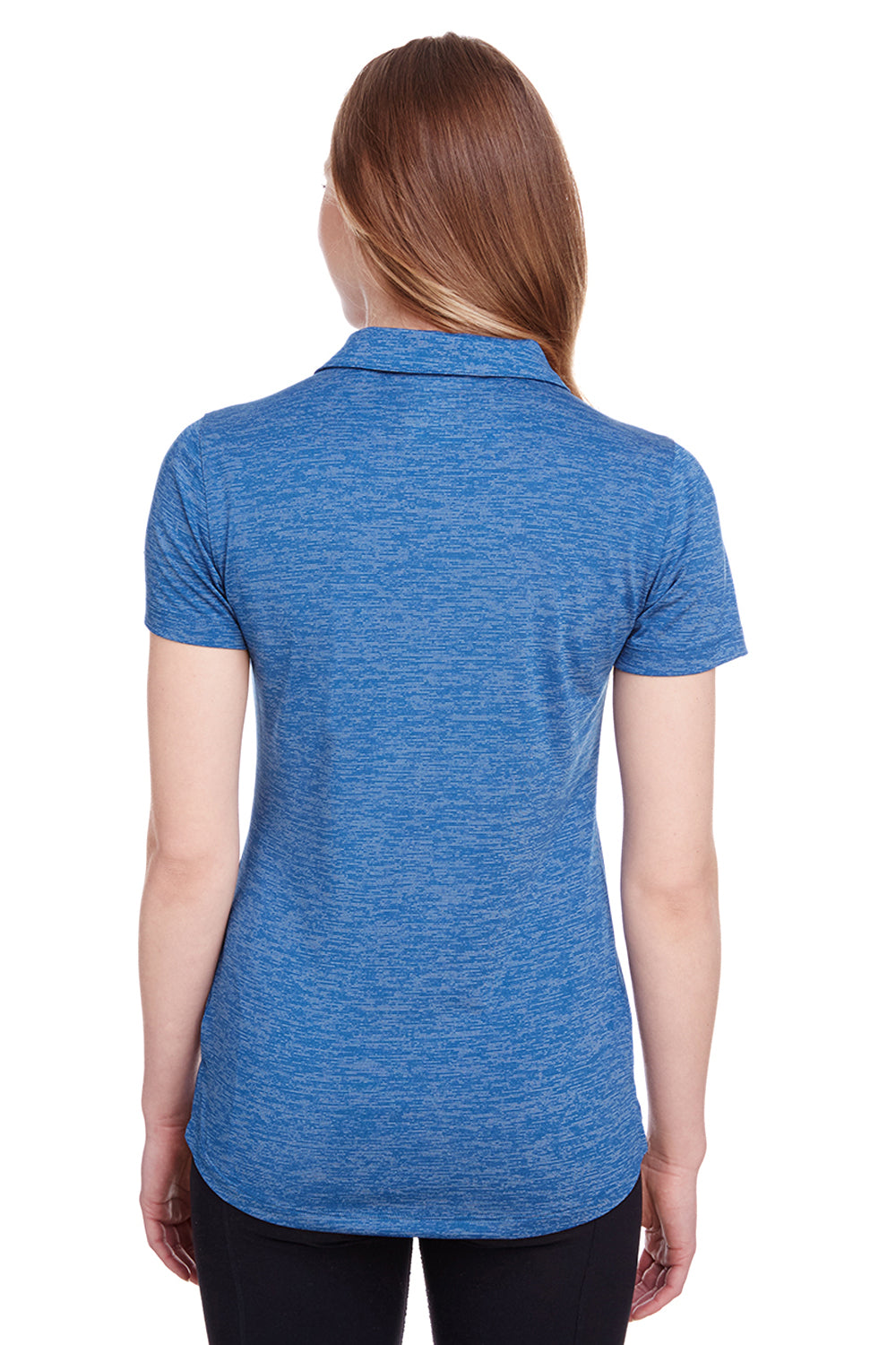 Puma 596802 Womens Icon Performance Moisture Wicking Short Sleeve Polo Shirt Lapis Blue Model Back