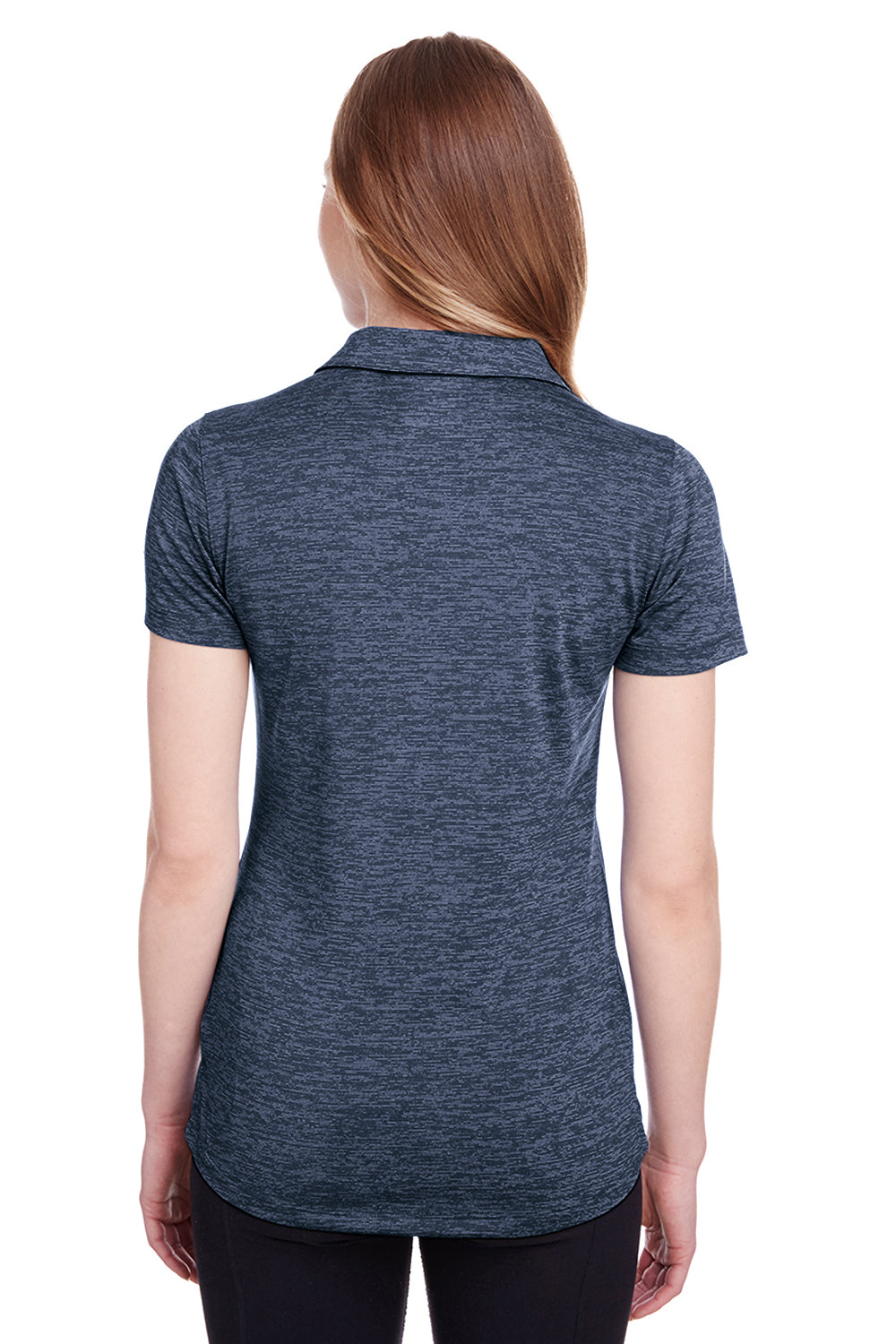Puma 596802 Womens Icon Performance Moisture Wicking Short Sleeve Polo Shirt Peacoat Blue Model Back