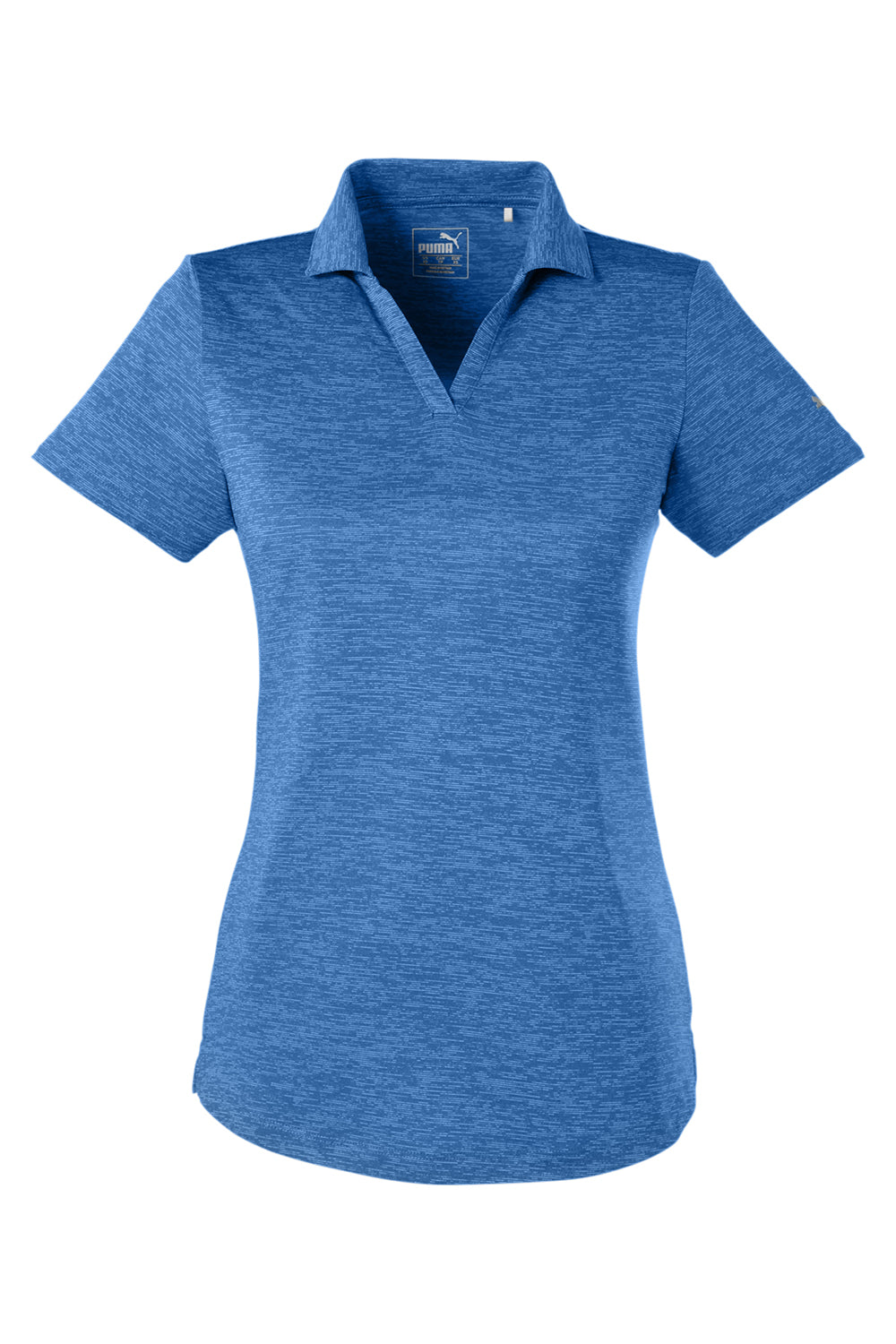 Puma 596802 Womens Icon Performance Moisture Wicking Short Sleeve Polo Shirt Lapis Blue Flat Front