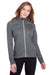 Puma 596803 Womens Icon Performance Moisture Wicking Full Zip Sweatshirt Quiet Shade Grey Model Front
