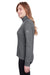 Puma 596803 Womens Icon Performance Moisture Wicking Full Zip Sweatshirt Quiet Shade Grey Model Side
