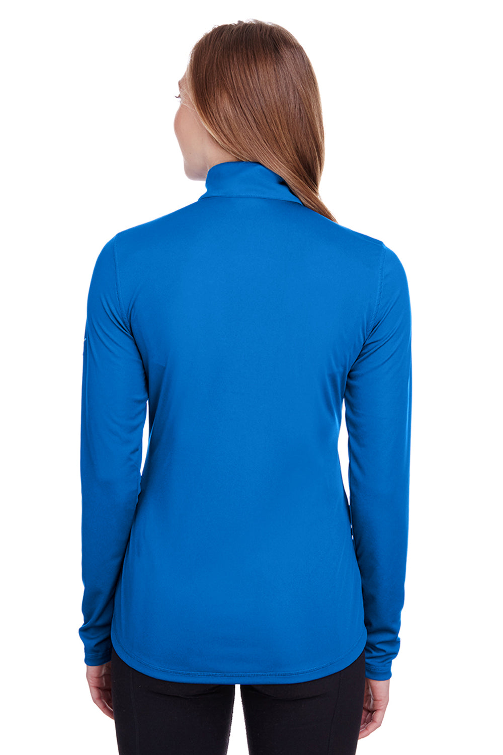 Puma 596803 Womens Icon Performance Moisture Wicking Full Zip Sweatshirt Lapis Blue Model Back