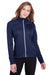 Puma 596803 Womens Icon Performance Moisture Wicking Full Zip Sweatshirt Peacoat Blue Model Front