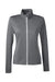 Puma 596803 Womens Icon Performance Moisture Wicking Full Zip Sweatshirt Quiet Shade Grey Flat Front