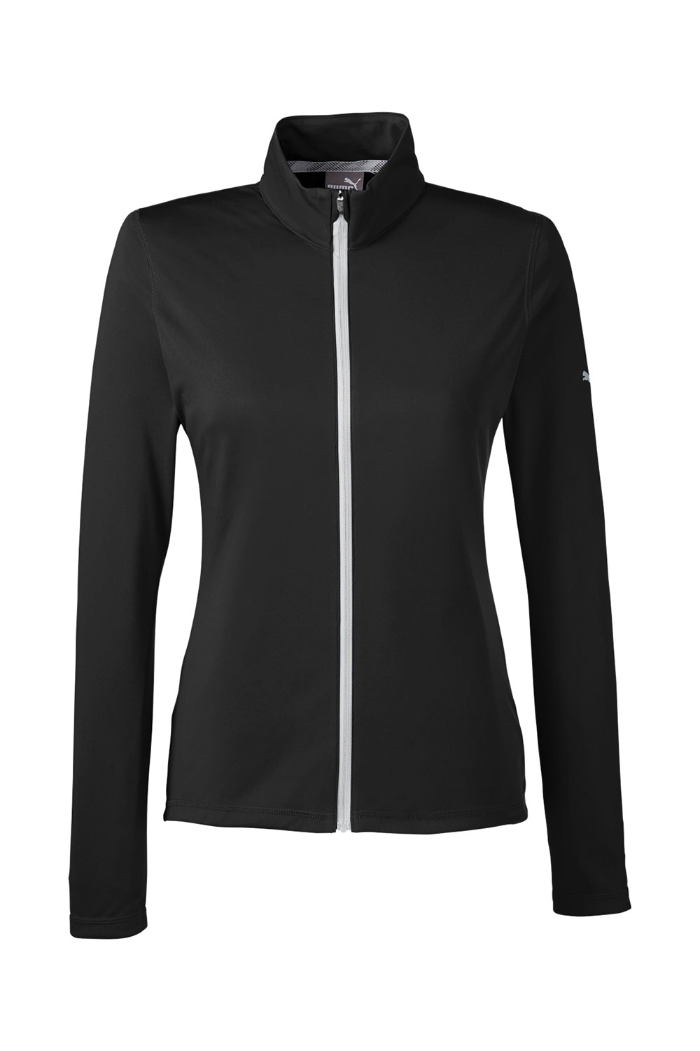 Puma 596803 Womens Icon Performance Moisture Wicking Full Zip Sweatshirt Black Flat Front
