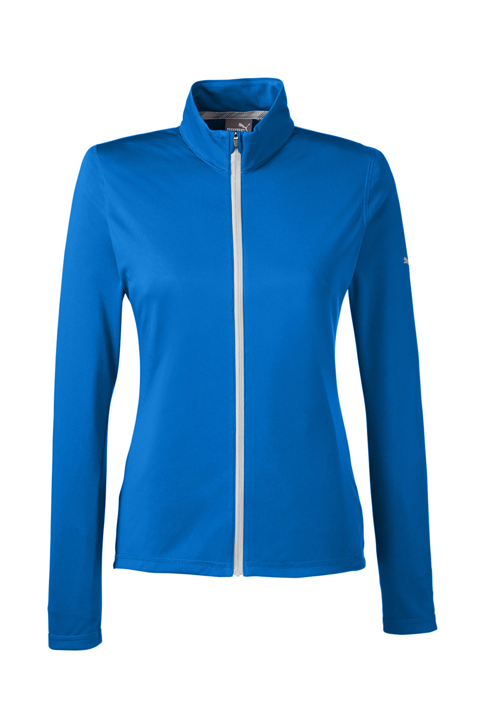 Puma 596803 Womens Icon Performance Moisture Wicking Full Zip Sweatshirt Lapis Blue Flat Front