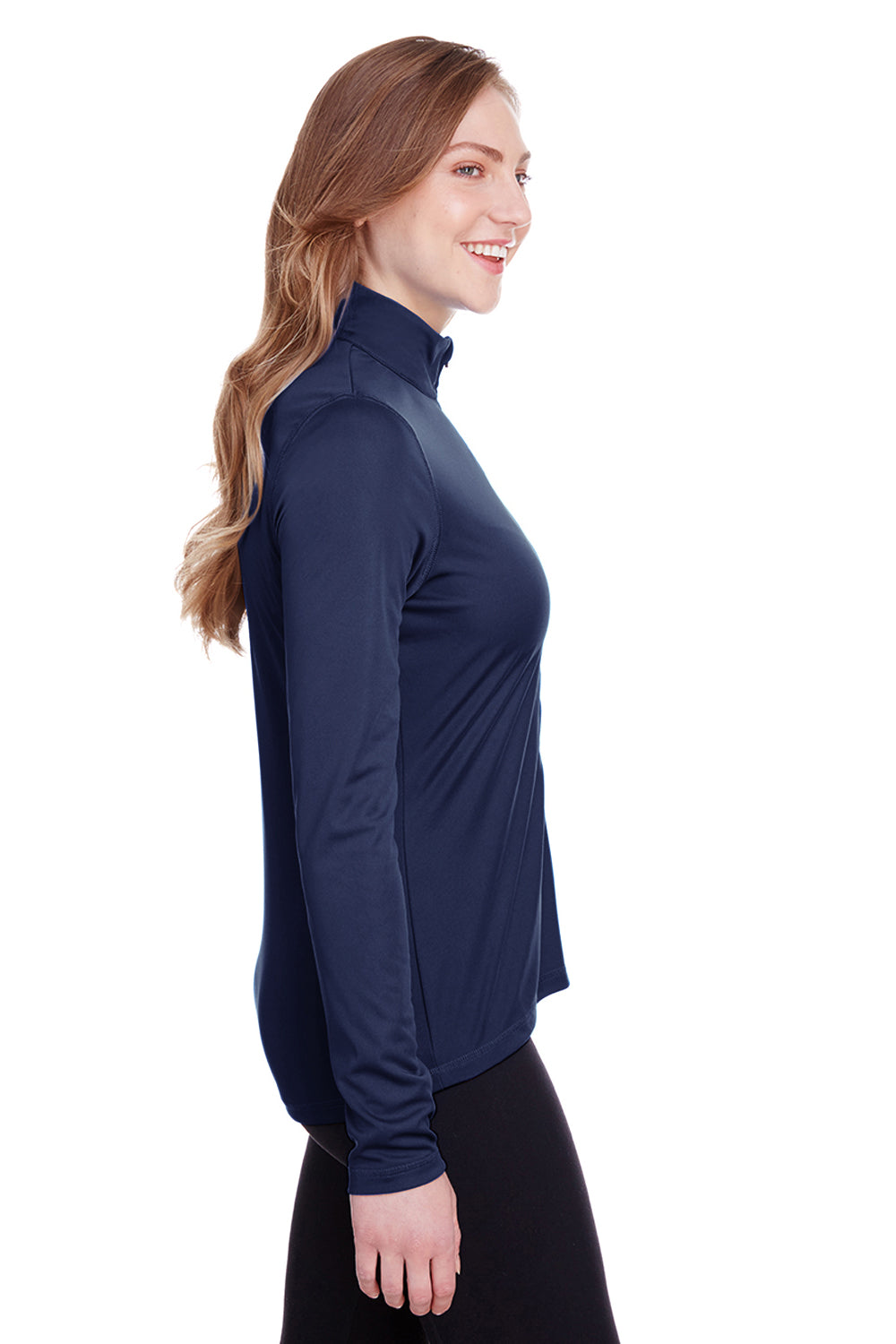 Puma 596803 Womens Icon Performance Moisture Wicking Full Zip Sweatshirt Peacoat Blue Model 3q