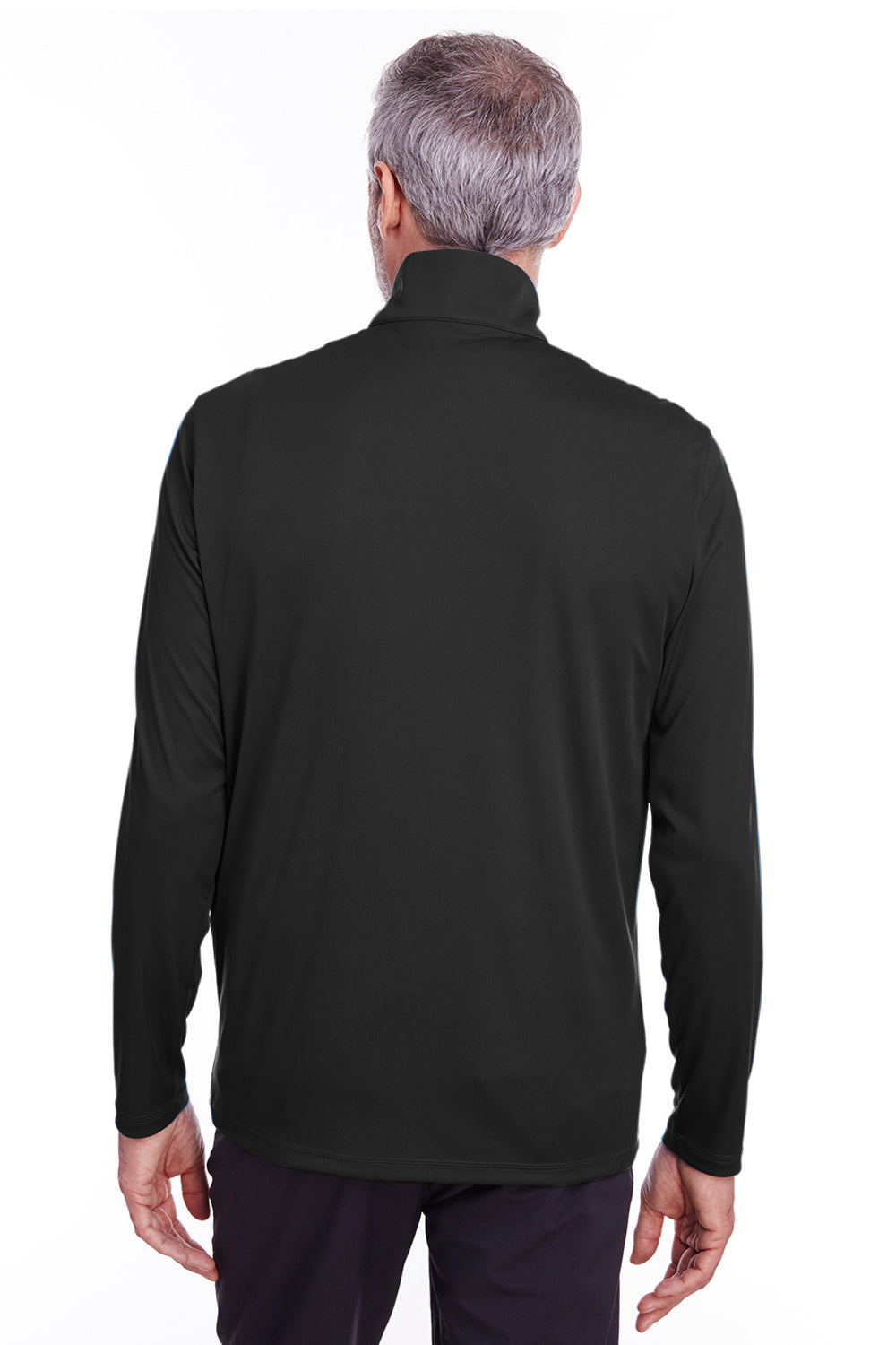Puma 596807 Mens Icon Performance Moisture Wicking 1/4 Zip Sweatshirt Black Model Back
