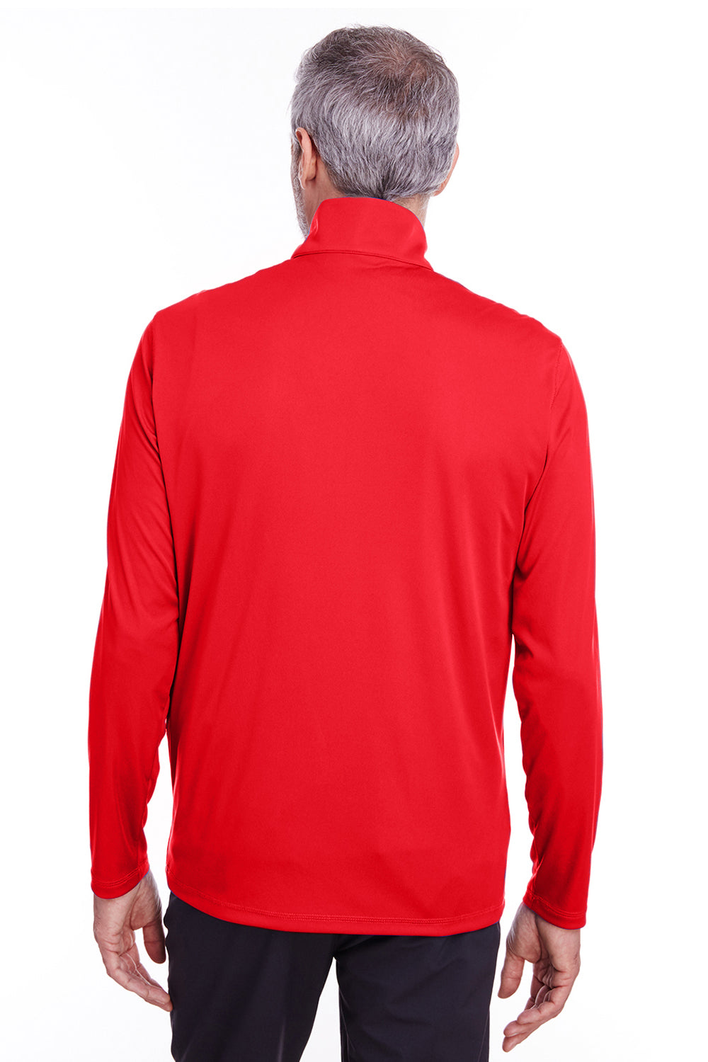 Puma 596807 Mens Icon Performance Moisture Wicking 1/4 Zip Sweatshirt High Risk Red Model Back