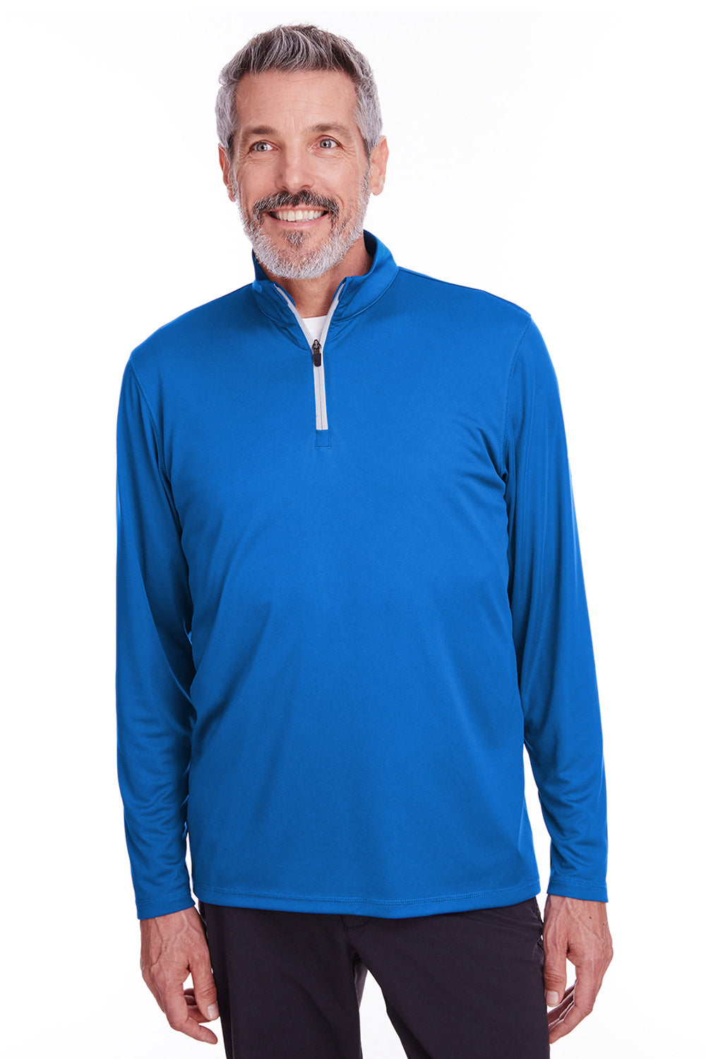 Puma 596807 Mens Icon Performance Moisture Wicking 1/4 Zip Sweatshirt Lapis Blue Model Front