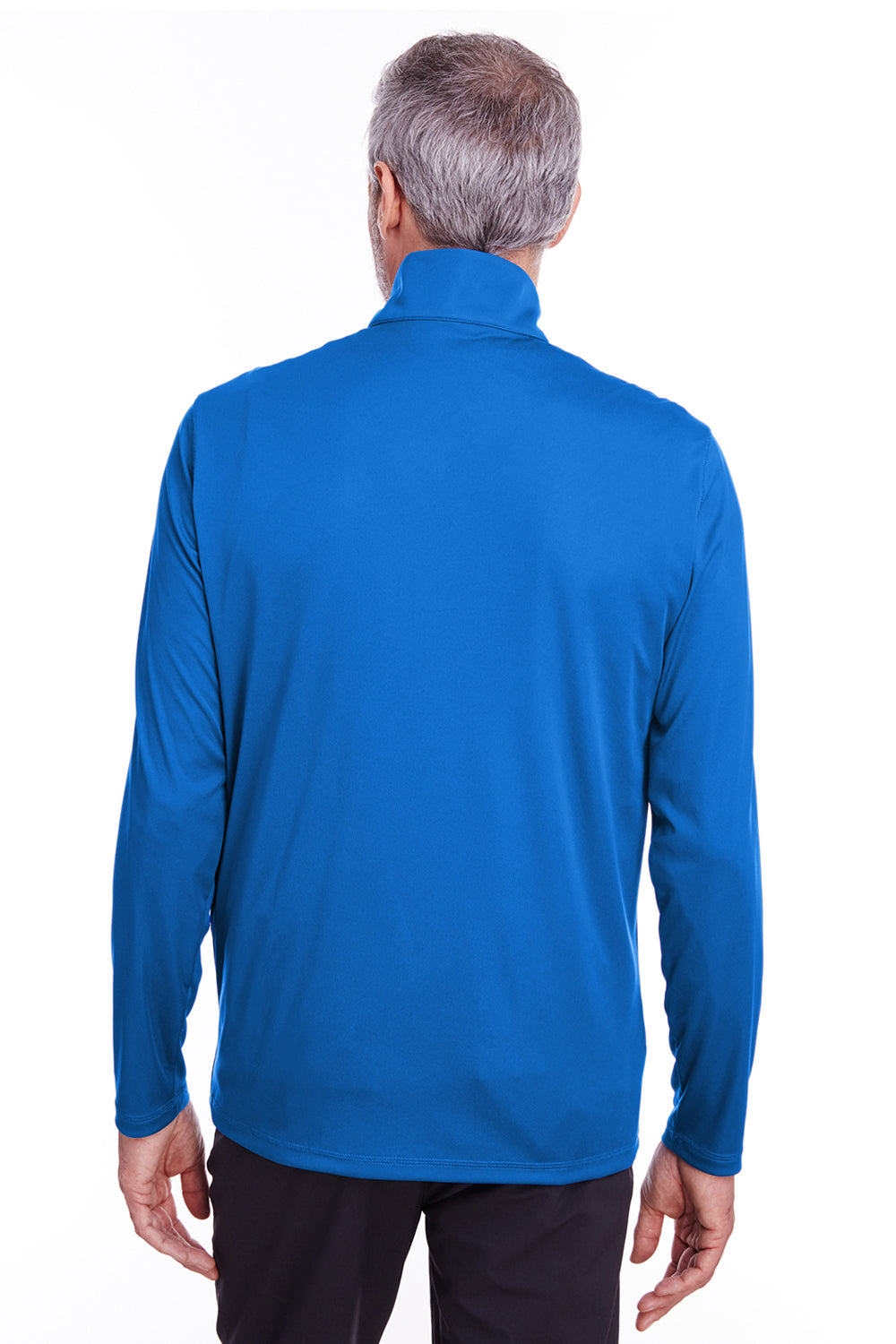 Puma 596807 Mens Icon Performance Moisture Wicking 1/4 Zip Sweatshirt Lapis Blue Model Back