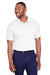Puma 596920 Mens Fusion Performance Moisture Wicking Short Sleeve Polo Shirt Bright White Model Front