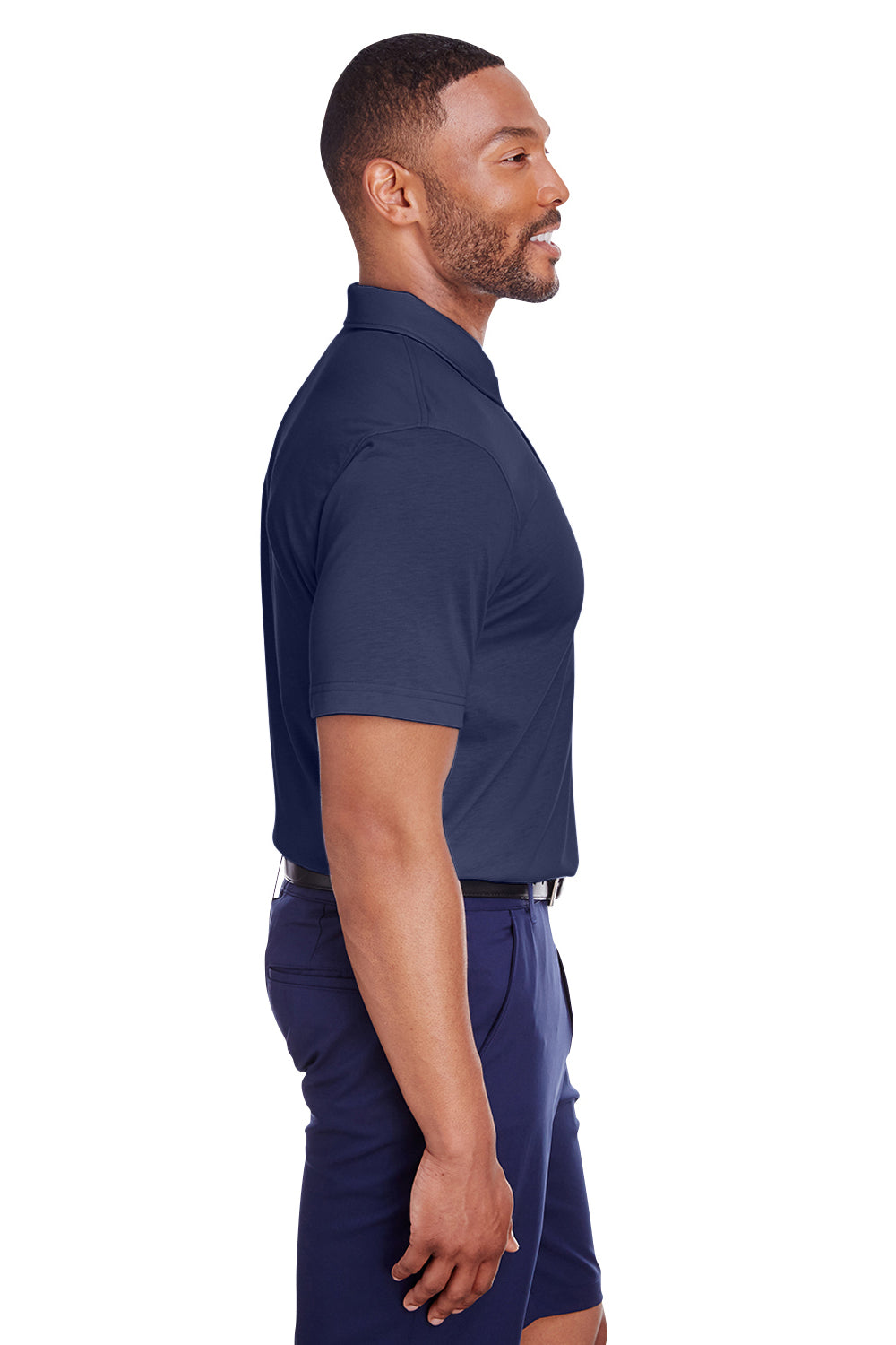 Puma 596920 Mens Fusion Performance Moisture Wicking Short Sleeve Polo Shirt Peacoat Blue Model 3q