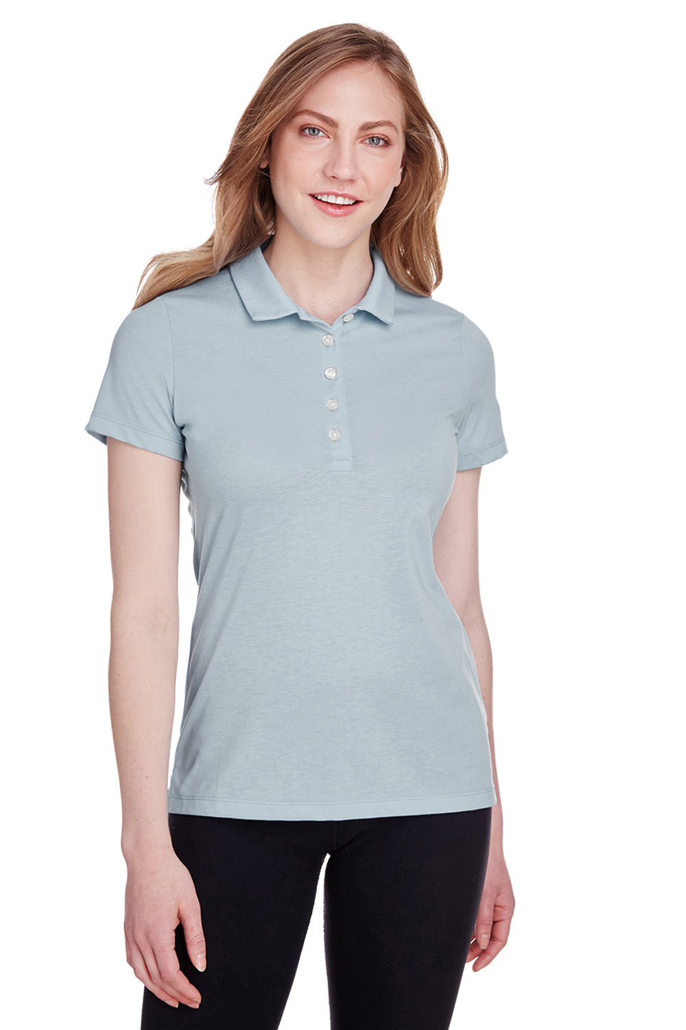 Puma 596921 Womens Fusion Performance Moisture Wicking Short Sleeve Polo Shirt Quarry Grey Model Front