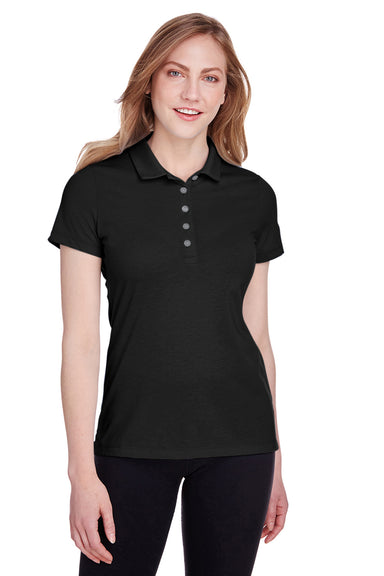 Puma 596921 Womens Fusion Performance Moisture Wicking Short Sleeve Polo Shirt Black Model Front